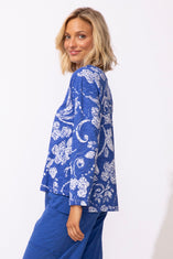 Peruvian Cotton Vintage Scroll Hi-Lo Tee