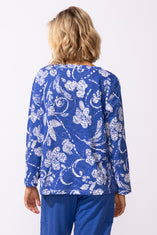 Peruvian Cotton Vintage Scroll Hi-Lo Tee