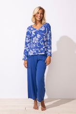 Peruvian Cotton Vintage Scroll Hi-Lo Tee