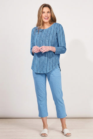 Peruvian Cotton Canyon Stripe Seamed Tee