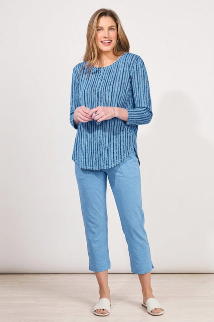 Peruvian Cotton Canyon Stripe Seamed Tee
