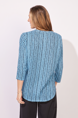 Peruvian Cotton Canyon Stripe Seamed Tee