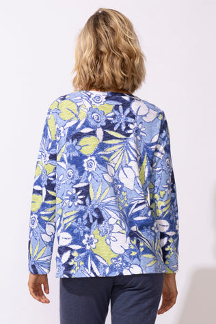 Peruvian Cotton Fiji Floral Hi-Lo Scoop Neck Tee