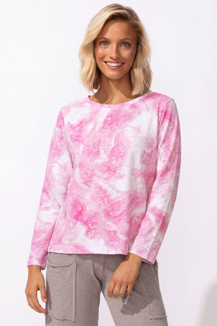 Peruvian Cotton Ocean Marble Hi-Lo Tee