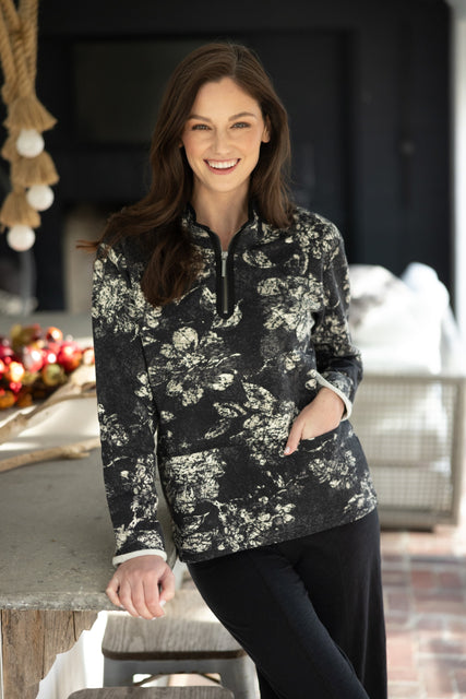 Batik Floral Quarter Zip