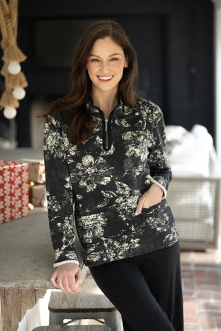 Batik Floral Quarter Zip