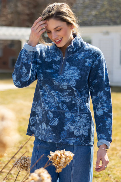 Batik Floral Quarter Zip
