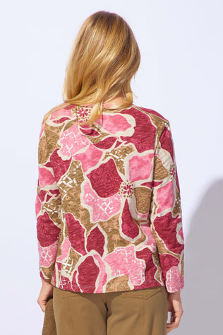 Decoupage Floral Stepped Hem Tee