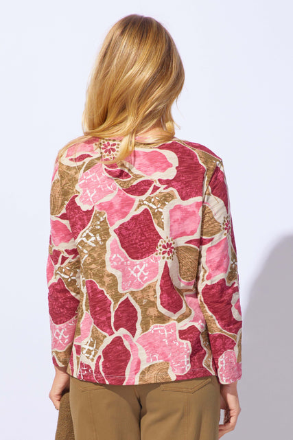 Decoupage Floral Stepped Hem Tee