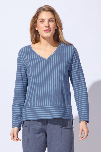Santa Barbara Stripe Hi Lo Tee