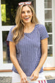 Santa Barbara Stripe Cap Sleeve Tee