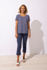 Santa Barbara Stripe Cap Sleeve Tee