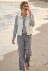 Verona Stripe Split Neck Top