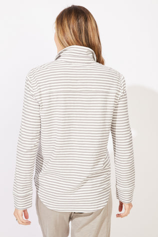 Verona Stripe Split Neck Top