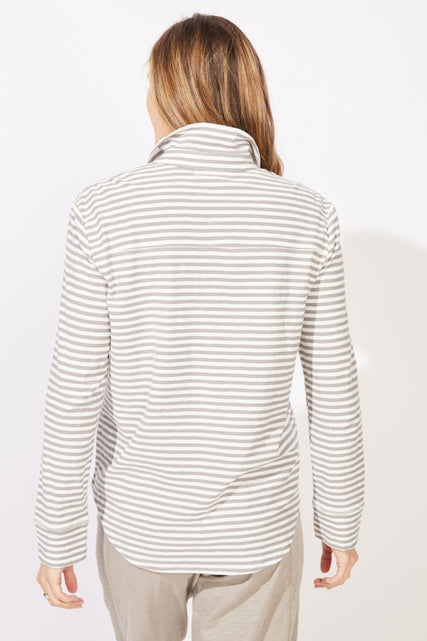 Verona Stripe Split Neck Top
