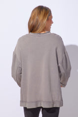 Color wash Terry Favorite Pullover