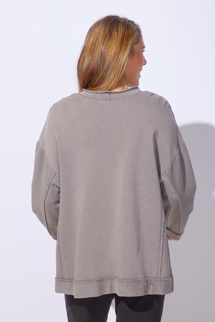 Color wash Terry Favorite Pullover