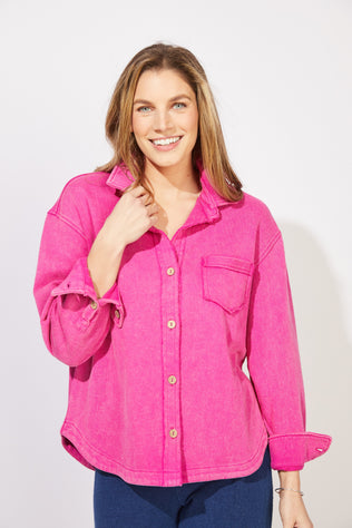 Color Wash Terry Anywhere Shacket