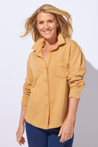 Color Wash Terry Anywhere Shacket