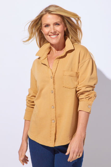 Color Wash Terry Anywhere Shacket