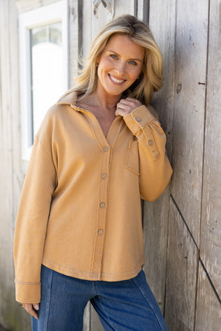 Color Wash Terry Anywhere Shacket
