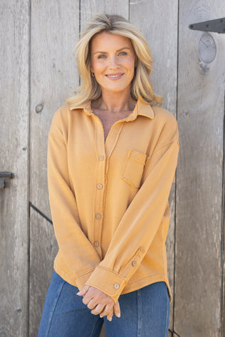 Color Wash Terry Anywhere Shacket