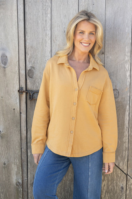 Color Wash Terry Anywhere Shacket