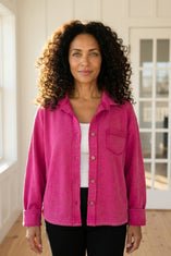 Color Wash Terry Anywhere Shacket