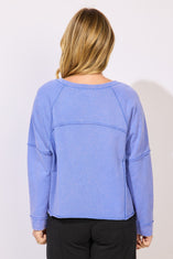 Color Wash Terry Raglan Crew