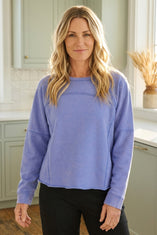 Color Wash Terry Raglan Crew
