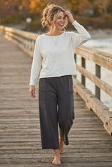 Ocean Front Terry Roll Neck Top
