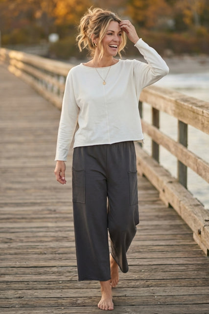 Ocean Front Terry Roll Neck Top