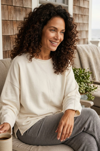 Ocean Front Terry Roll Neck Top