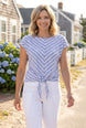 Seaport Stripe Tie Front Top