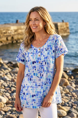Regatta Rayon Sea Glass Pleated Pullover