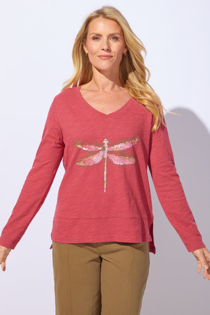 Peruvian Cotton Dragonfly Hi Lo Tee
