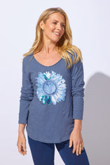 Peruvian Cotton Hand Dyed Sunflower Tee