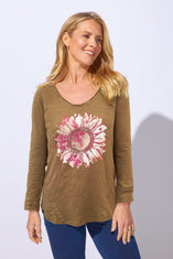 Peruvian Cotton Hand Dyed Sunflower Tee