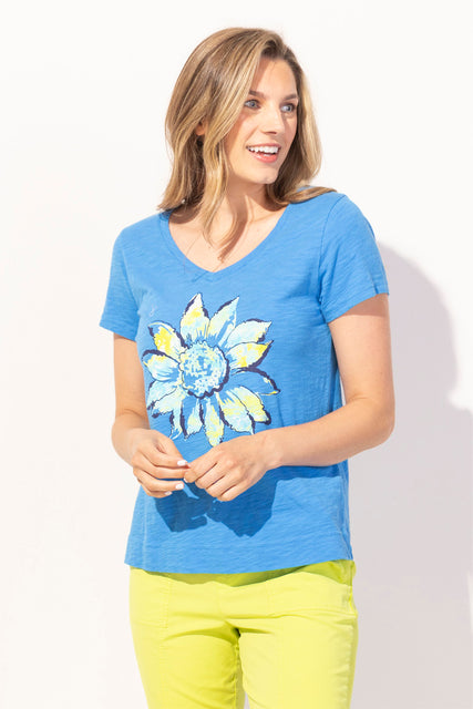 Peruvian Cotton Painted Sunflower Tee