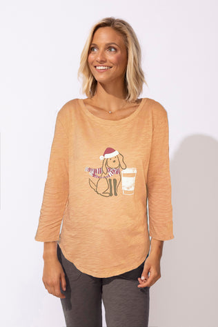Peruvian Cotton Holiday Puppy Weekender Tee