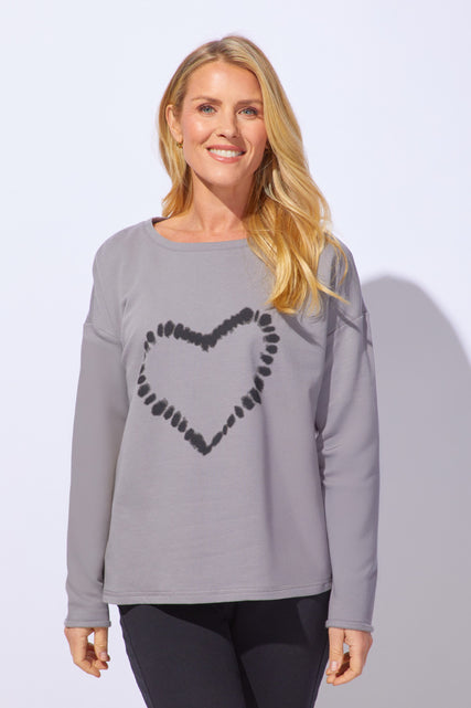 Destination Fleece Shibori Heart Pullover