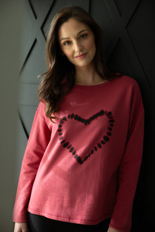 Destination Fleece Shibori Heart Pullover