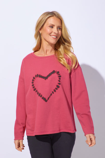 Destination Fleece Shibori Heart Pullover