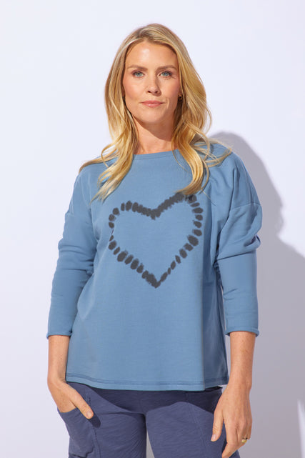 Destination Fleece Shibori Heart Pullover