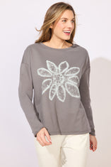 Destination Fleece Shibori Floral Pullover