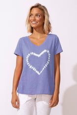 Shibori Heart V-Neck Tee