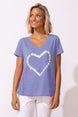 Shibori Heart V-Neck Tee