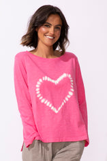 Shibori Heart Hi-Lo Tee