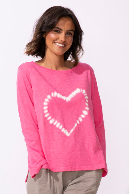Shibori Heart Hi-Lo Tee