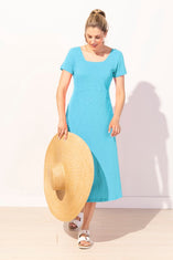 Textured Peruvian Cotton Cafe Dress